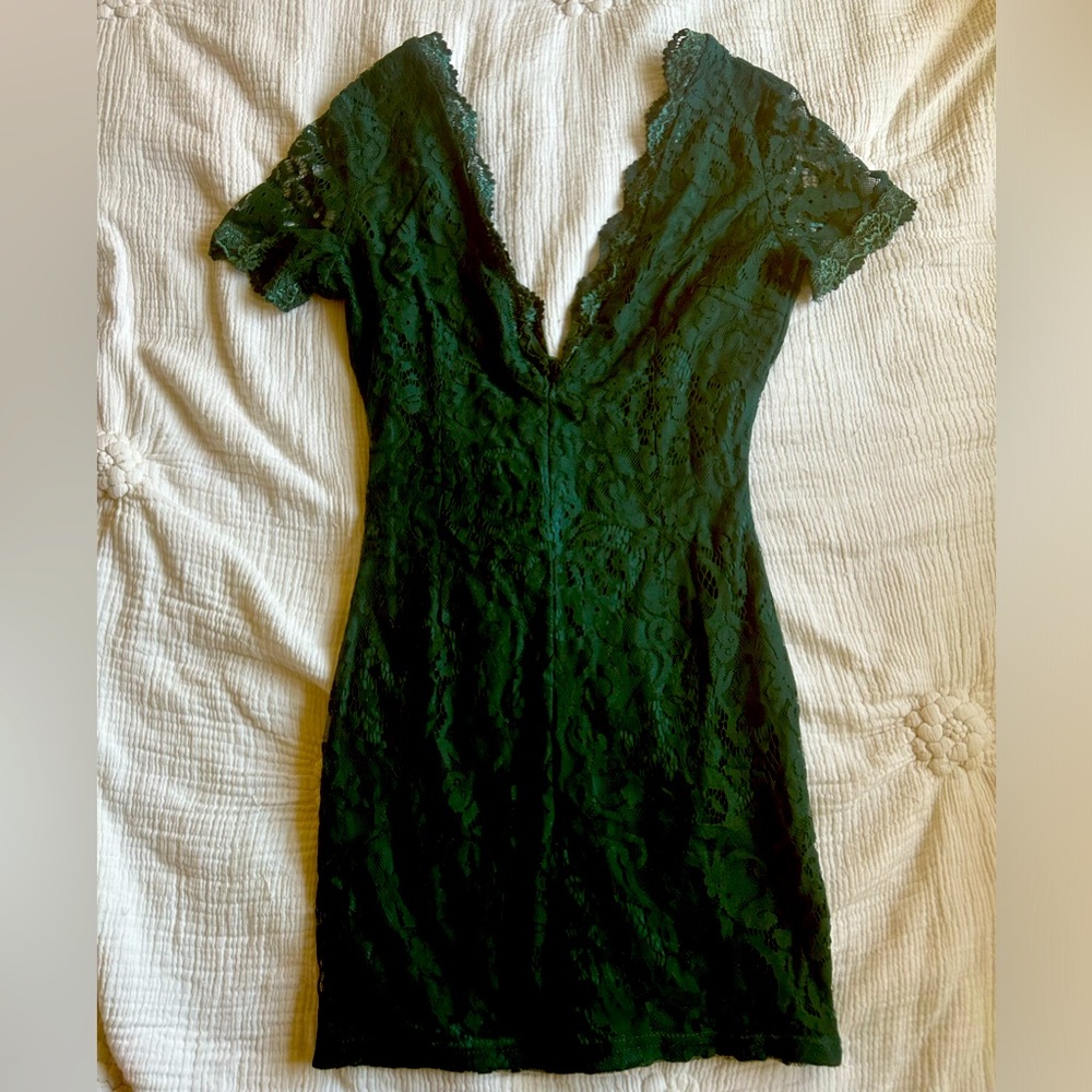 Tobi Green Lace Bodycon Dress